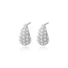 Pendientes de perlas de imitación con forma de gota hueca, chapados en cobre y oro de 18 quilates, estilo Ins, ligeros, elegantes y sencillos, para mujer.