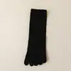 Calcetines de Cinco Dedos para Mujer, de Media Pantorrilla, Estilo Delgado de Verano, Color Sólido, Separados por Dedos, Calcetines Largos Apilados, Algodón Puro, Simples y Versátiles, Resistentes al Olor
