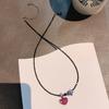 Collar de cristal diamante flash amor para mujer, cadena de clavícula versátil de personalidad simple japonesa y coreana, moda exquisita, gama alta, explosiones de primavera y verano