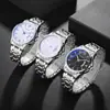 Zz Nuevo Reloj de Punto al por Mayor Impermeable Luz Azul Correa de Acero Inoxidable Calendario para Hombre Sentido de Alta Gama para Hombre