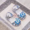 Tendência da Moda Decoração de Flor de Strass Sandálias de Verão Vazadas Abertas na Ponta para Bebê 2026 Verão Meninas Estilo Princesa Sapatos da Moda