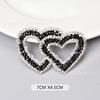 Moda Marca Colorida Resina Diamante Doble Forma de Corazón Cristal Caliente Imagen Ropa Parche Accesorios Decorativos Zapato Bolsa Accesorios