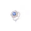 Anillo de Joyería Estilo Ins con Flor de Piedra Preciosa de Color Zircón Oro Real 18K Transfronterizo Premium de Amazon