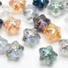 Colgante de cristal de vidrio brillante de colores con forma de estrella de mar de cinco puntas de 18 mm, accesorios para joyería DIY, accesorios para pendientes y collares