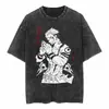 Camiseta de Manga Curta Lavada Preta com Mercadorias de Anime Japonês, Vários Estilos de Anime, Hunter X Hunter, Dragon Ball, Bleach, Nova para o Verão