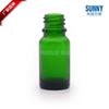 Botella de aceite esencial verde de 10 ml, solución madre, gotero de rocío puro, botella de vidrio, envase cosmético, botella de muestra sellada