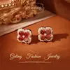 Pendientes Pequeños de Calabaza Roja de Año Nuevo, Pendientes del Año del Zodiaco Caballo, 2026 Otoño e Invierno Caliente Venta de Clips para Orejas de Año Nuevo al por Mayor