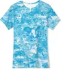 Atacado Europeu e Americano Transfronteiriço Mais Vendido Impressão Digital 3D Cubo de Gelo Frio Efeito Tridimensional Camiseta Casual de Manga Curta de Verão para Crianças