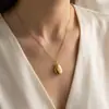 Collar de Acero Inoxidable Transfronterizo para Mujer, Colgante Irregular Hueco de Gota de Agua en Oro de 18K, Cadena para Clavícula, Accesorio Versátil Diario para Mujer