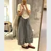 ¡Guangzhou Ruiyi Cumplimiento de Pedidos Coreanos! Pantalones Casuales de Estilo Nuevo para Verano 2026, de Cuadros Acampanados con Bordes Fruncidos que Favorecen y Estilizan la Figura