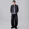 Jaqueta Nova de Couro PU Masculina Estilo Workwear Retro Americano Resistente Relaxado Estilo Old Money Simples de Rua