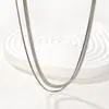 Collar con Anillo Doble Círculo Cadena Lisa Transfronterizo Europeo y Americano con Diamantes, Cadena Doble Hoja de Caja Acero Inoxidable Chapado en Oro de 18K Fabricante de Joyería