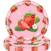 Morango Fruta Festa prato de jantar prato de papel copo de papel toalha de mesa descartável talheres decoração de festa de aniversário infantil
