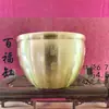 Adornos Artesanales de Latón Cilindro Baifu de Cobre Taza Baifu Cornucopia Adornos de Oficina Cilindro de Arroz Lingotes de Oro Trabajador del Cobre