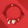 Pulsera de Cuerda Roja de Plata Esterlina Año del Caballo 2026 para Mujer, Año del Zodiaco, Pulsera Roja de Cuerda Trenzada, Joyería de Plata de Alta Gama, Regalo para Novia