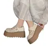 Mocasines Tejidos Huecos de Suela Gruesa para Mujer 2026 Nuevos Sandalias de Verano para Exteriores de Punta Cerrada con Correa de Velcro Zapatos Mary Jane que Aumentan la Altura