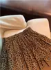 Estampado de Leopardo Primavera, Otoño e Invierno Nuevo Estilo Chica Popular Falda de Volantes Línea A Falda de Pastel Plisada Cintura Elástica Dulce Falda Corta Abullonada