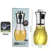 Botella Rociadora de Acero Inoxidable 304 Tipo Empuje Olla Rociadora de Aceite Botella de Aceite de Vidrio para Cocina Casera Barbacoa Salsa Vinagre Condimento