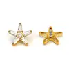 Brincos de Titânio F136 com Cinco Pontas Totalmente Cravejados de Zircônia Estrela G23 Liga de Titânio Joias para Piercing Unha do Osso da Orelha Unha da Concha Auricular