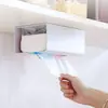 Caja de Pañuelos de Pared Portapañuelos de Baño de Pared de Plástico sin Taladro Almacenamiento de Caja de Pañuelos para Cocina Sala de Estar
