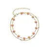 Conjunto de pulseiras de margarida pequenas transfronteiriças da moda europeia e americana, colar de joias simples e moderno de luxo leve, acessórios de mão para mulheres de comércio exterior