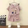 Conjunto Nuevo de Verano 2026 para Niños de Camisetas Lindas Estampadas de Dibujos Animados de Manga Corta para Niños y Niñas, Conjunto de Dos Piezas de Moda para Bebés