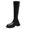 Botas Altas de Estilo Británico con Punta Redonda y Tacón Grueso para Mujer, Nuevo Modelo Otoño 2026, Botas Hasta la Rodilla con Suelas Gruesas, Botas de Montar Adelgazantes