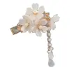 "Gota de Orquídea" Nuevo Pasador de Flor de Lirio del Valle Estilo Chino para Mujer, Accesorio para el Cabello con Borla Estilo Antiguo, Pin de Pato