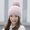 Venta al por mayor de fábrica sombrero para estudiante mujer sombrero de invierno con más terciopelo cálido sombrero de lana japonés pequeño y fresco sombrero de punto con vuelta