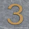 Adesivo Digital Estéreo de Acrílico Letras Bronze Dourado Preto e Branco Número do Quarto Adesivo de Parede Placa de Número de Porta Placa