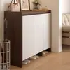 Armário de sapatos para entrada de casa, armazenamento de parede para a entrada, sapateira de grande capacidade para a porta da frente, sapateira de madeira maciça para entrada de varanda