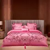 Casamento Casamento Vermelho Quatro Peças Luxo Leve 180 Algodão de Fibra Longa Capa de Edredom de Algodão Casamento Quarto de Casamento Edredom Roupa de Cama