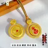 Tienda de oro con cabeza de suerte roja, colgante de calabaza giratorio para mujer, doble cara usable, nuevo estilo chino, hebilla de seguridad cepillada, colgante
