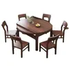 Juego de mesa y sillas de comedor de madera maciza de nogal negro norteamericano para casas pequeñas, adecuado tanto para comedor cuadrado como redondo, mesa de comedor plegable