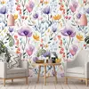 Pegatina de Pared Floral Romántica Autoadhesiva Papel Tapiz Resistente a la Humedad y al Moho Ecológico Lujo Ligero Decorativa para Pared de Dormitorio Armario Renovación