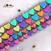 Perforaciones Horizontales Galvanizadas Transfronterizas, Varios Accesorios de Materiales DIY de Piedra Biliar de Colores Vivos en Forma de Corazón, Accesorios para el Cabello, Pulseras, Productos Semi-Terminados al por Mayor