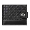 Cartera para Hombre con Múltiples Ranuras para Tarjetas, Porta Boletos Corto de Gran Capacidad, Cartera Corta para Hombre con Hebilla Magnética, Billetera Sencilla para Monedas, Cartera Suave