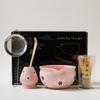 Conjunto de chá matcha japonês transfronteiriço, conjunto com 7 peças, caixa colorida, fabricantes de explosões de cerâmica da Amazon de alta qualidade