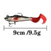 Peixe-chumbo de cauda rolada 9,5 cm de comprimento Luya isca falsa Isca macia boca de galo Peixe mandarim poleiro explosões transfronteiriças