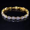 Pulseira Fashion Feminina AAA Quadrada Redonda Estilo Fada Não Desbota Zircônia Natural Atacado Pulseira de Forma Geométrica