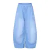 Pantalones Jogger de Pierna Ancha con Cordón, Bordado de Estrella y Diseño Plisado, Streetwear Moderno para Hombre