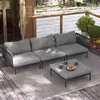 Cama Lounge Exterior de Ratán, Silla de Ratán para Terraza de Patio, Muebles de Protección Solar para Jardín y Villa, Juego de Muebles para Balcón Exterior