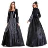 Fantasia de Bruxa de Halloween Cry Night Horror Fantasia de Menina Nobre de Corte Vestido Tutu Preto Cinza com Renda