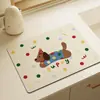 Tapete Drenante Desenho Animado Mais Vendido para Tigelas e Hashis, Absorvente de Água, Não Lavável, Tapete Resistente ao Calor, Tapete de Mesa Resistente ao Desgaste, Porta-Copos Absorvente para Bancada de Cozinha Atacado