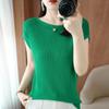 Camiseta Feminina de Manga Curta Morcego Transfronteiriça em Seda Gelo 2025 Verão Nova Moda Versátil com Contas Ombro a Ombro Manga Média