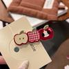 Clip de pico de pato de manzana de color rojo vino de dibujos animados vintage, flequillo de corazón para niña, clip lateral, lindo sombrero de cachorro, clip para combinar con todo.