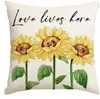 Fronha com Estampa de Folhas para Decoração de Atmosfera de Primavera e Verão, Almofada Decorativa de Linho para Sofá da Sala de Estar, Almofada de Cabeceira