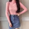 Camisa Base com Gola Alta Meia-Altura de Nove Cores para Mulheres, Nova Blusa Quente de Modal para Outono e Inverno 2023, Amigável à Pele e Ajustada