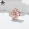 Aifulu Original Flor de Iris Color Oro Rosa Trébol de Cuatro Hojas Cuentas de Cobre Material de Cobre DIY Joyería Cuentas Sueltas Accesorios Versátiles