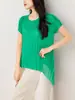 Miyake Única Chic Camiseta de Manga Corta para Mujer Verano Delgada Irregular Holgada Adelgazante Top Plisado talla extra Ropa para Mujer